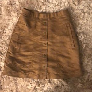 H&M Tan Faux-Suede Skirt